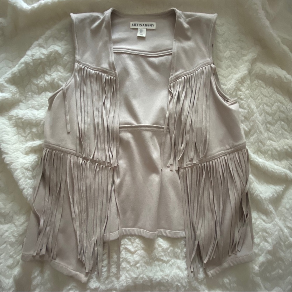 Light beige fringe vest - cute for festivals!